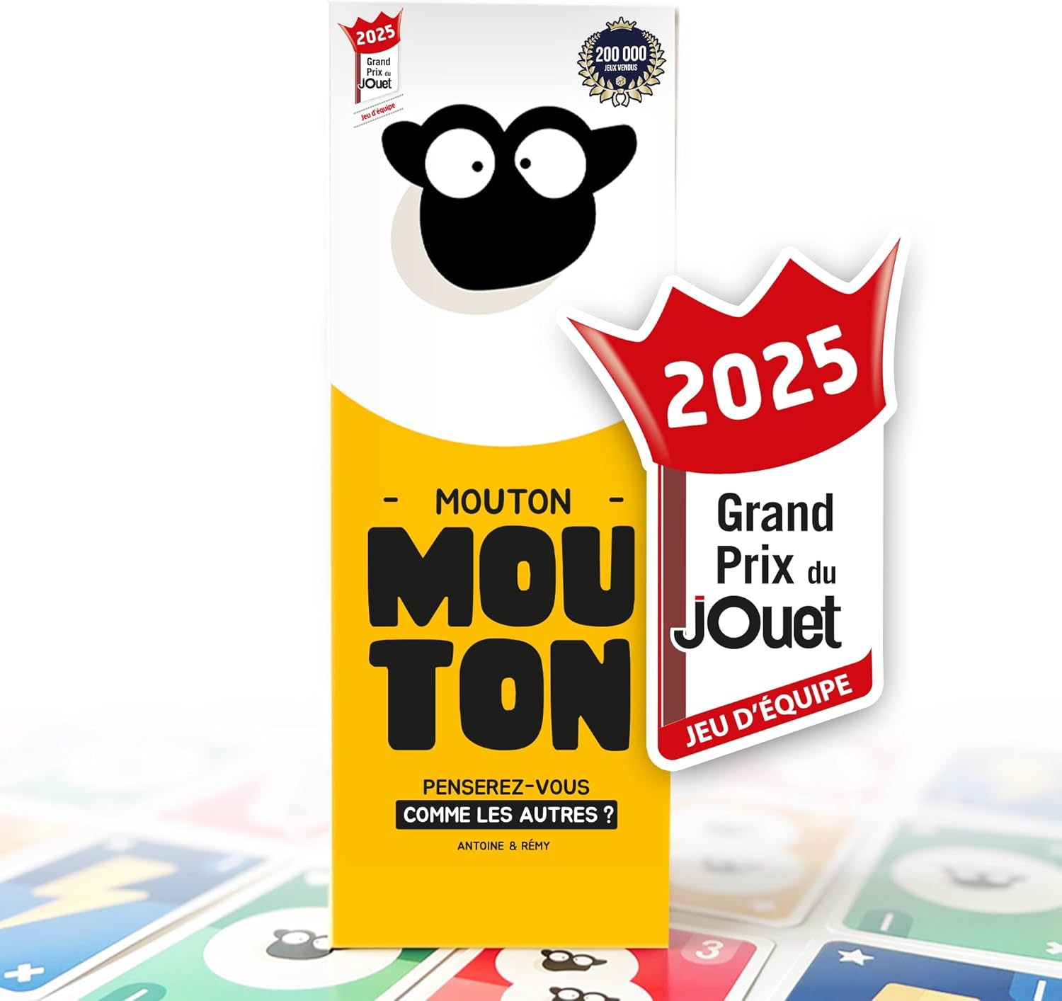 ATM Gaming Mouton Mouton - Jeu de Société Famille et Amis - Complétez Les Mêmes Réponses Que Vos Coéquipiers ! - Jeu d’Ambiance Drôle et Rapide - 3 à 9 Joueurs - Dès 12 Ans