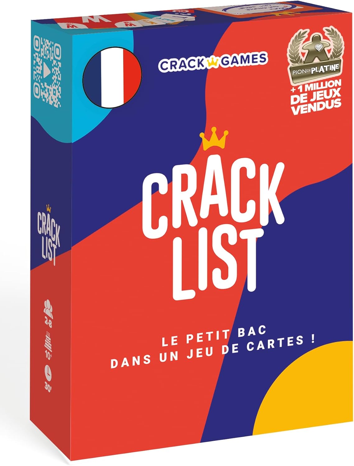 CRACK LIST - Jeu du Petit bac - Jeu de Cartes - Jeu d'ambiance - entre amis et en famille - 10 ans et plus - 2 à 8 joueurs - version française - Yaqua Studio, YAQ001CR, Bleu