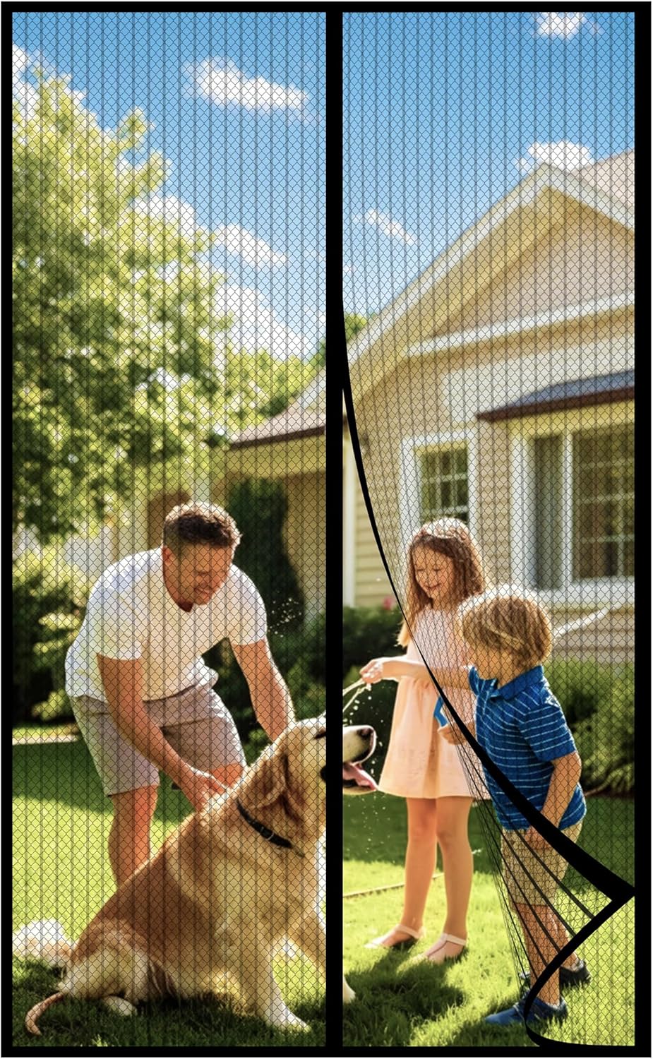 DIKER Moustiquaire Porte Fenetre Aimantée Magnetique, Rideaux Anti Mouches pour Porte, Rideaux Toile Insect Ecran,Moustiquaire Baie Vitree Coulissante,Magnétique Moustique Sans Perçage(120x210cm,noir)