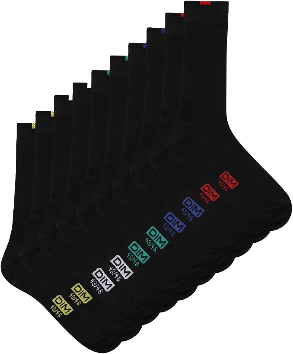 DIM Homme – Chaussettes Ecodim x5 | Talons & Pointes Renforcés | Coton Doux Maille Fine | Confort Quotidien