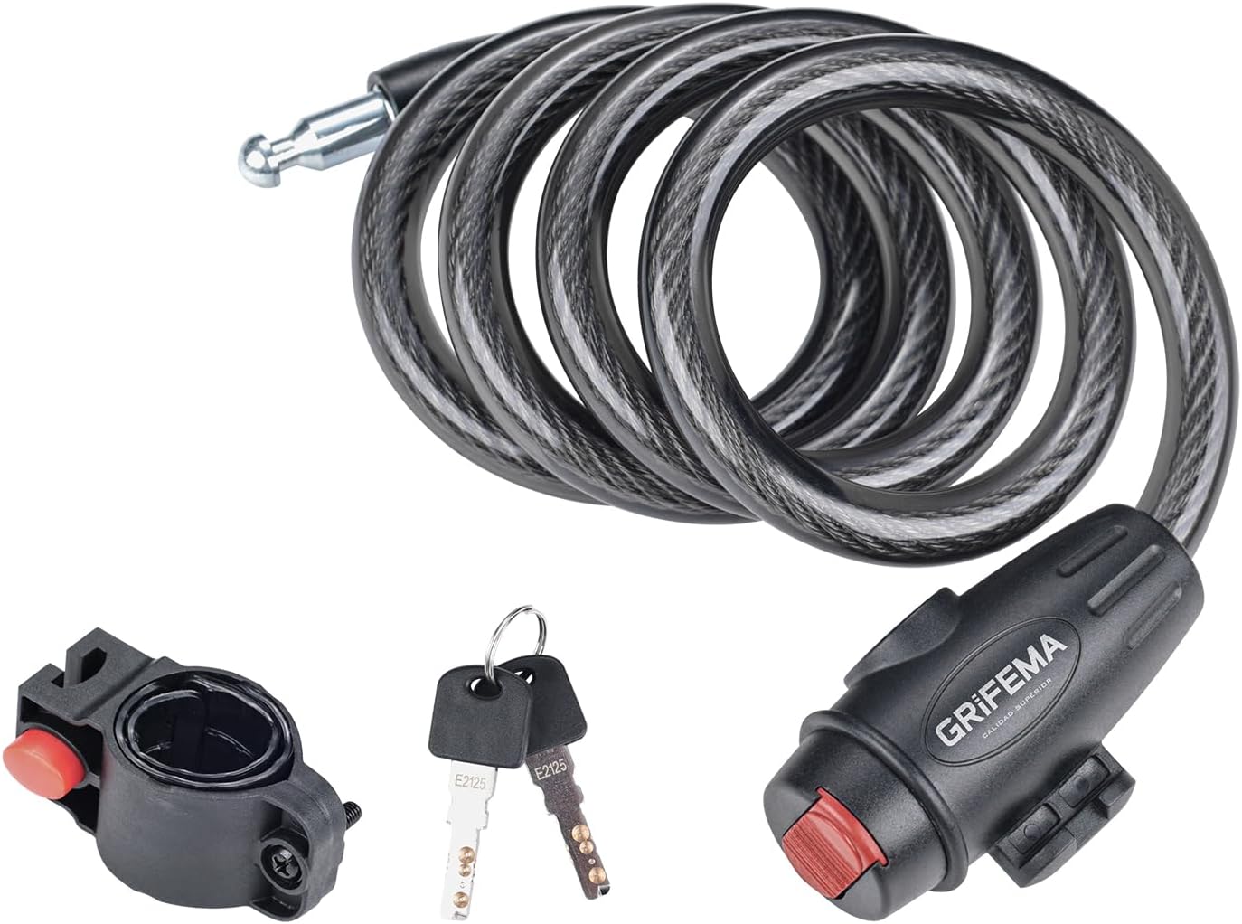 GRIFEMA GA1204-12, Chaîne Antivol Vélo 120 CM, Serrure de câble pour Vélos, Motos, trotinette electrique, Noir