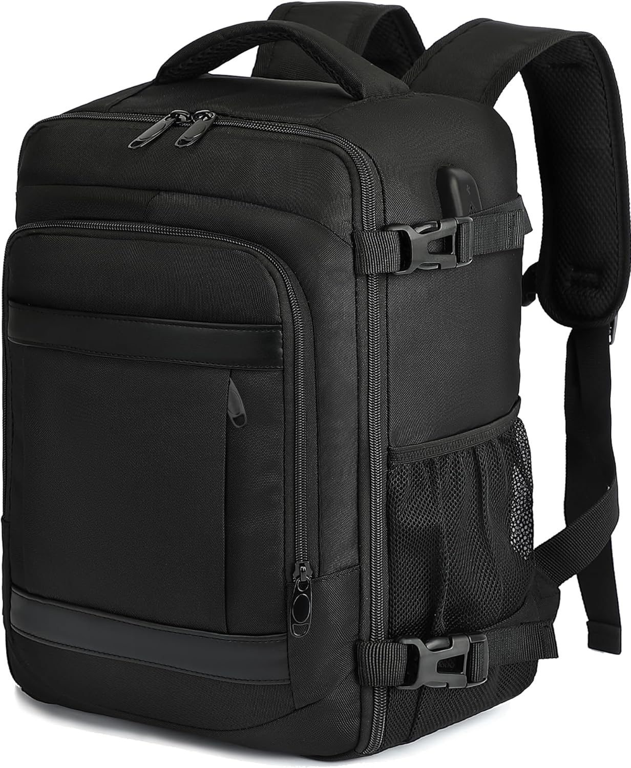 KLOSTAIN Sac à dos Voyage Cabine Avion 40x30x20 Bagage Cabine 24L Anti-vol pour Ryanair easyJet Eurowings Femme Homme Noir
