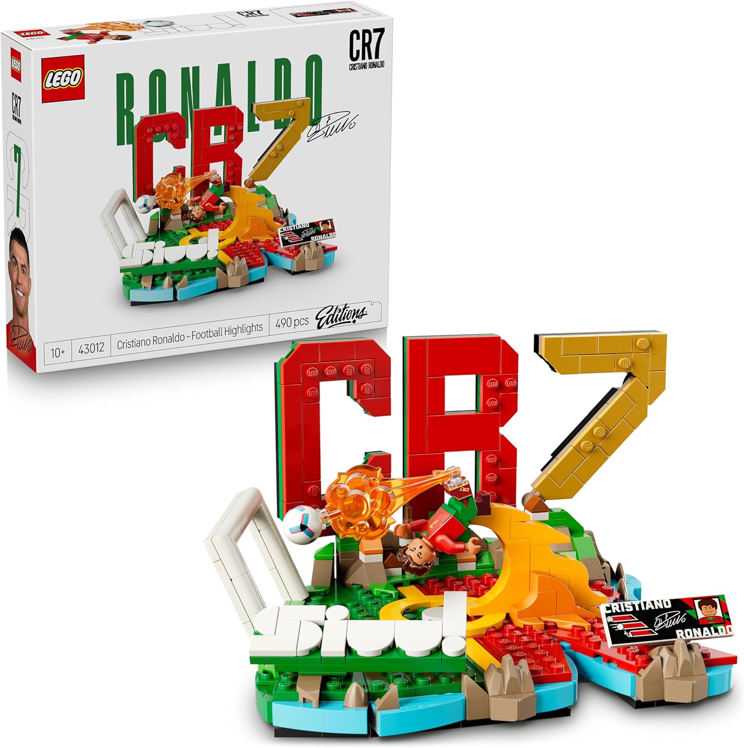 LEGO Editions Cristiano Ronaldo – Best of - Jeu Football - Maquette 3D avec Minifigurine Collector - Décoration de Chambre d'enfant - Cadeau dès 10 Ans pour Garçon, Fille ou Adulte Fan de Sport 43012