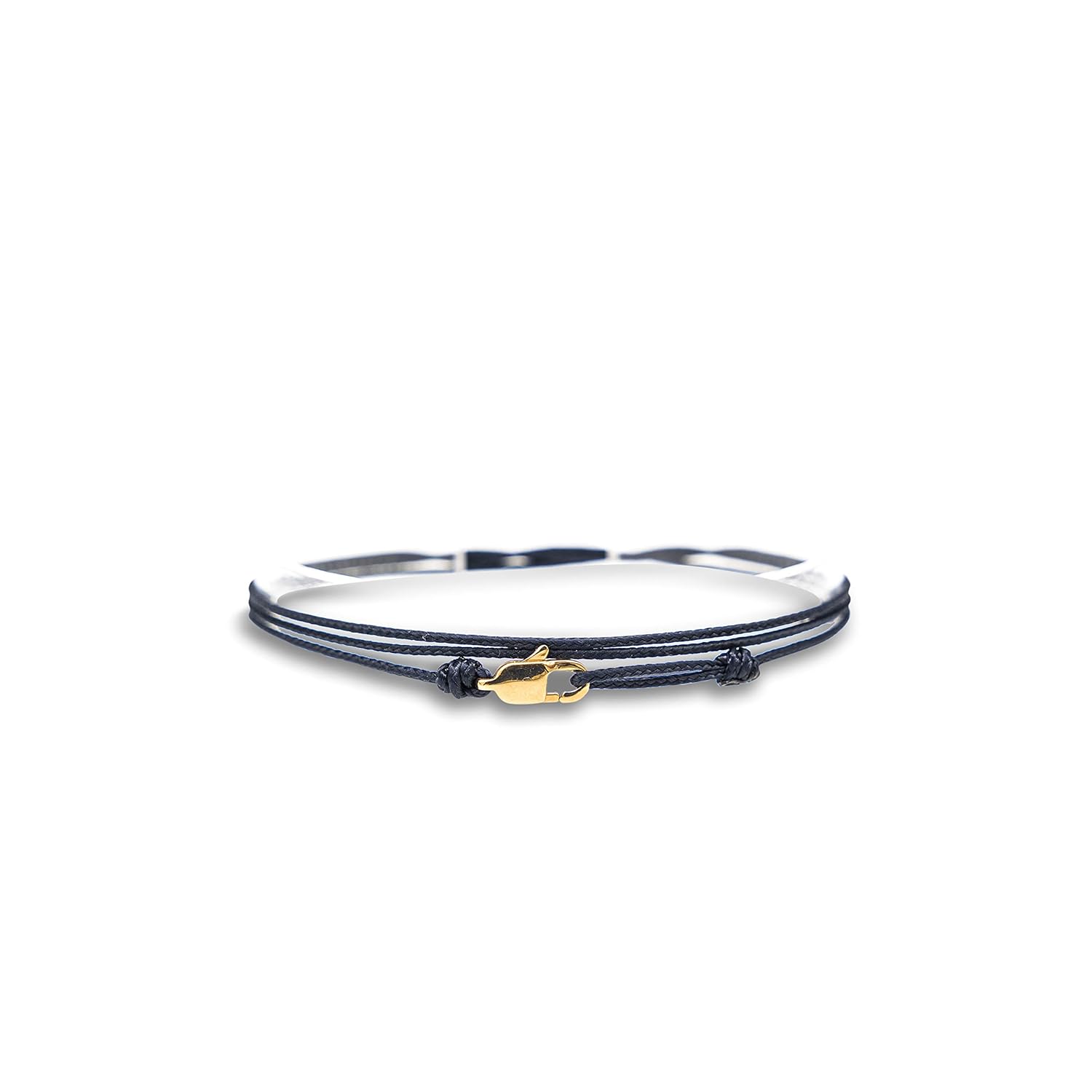 Made by Nami Bracelet Fin pour Hommes et Femmes avec Fermoir Mousqueton Artisanal - Bijoux de Surfeur Maritime - Bracelet Minimaliste en Tissu - 100% Étanche et Réglable (Bleu Or)