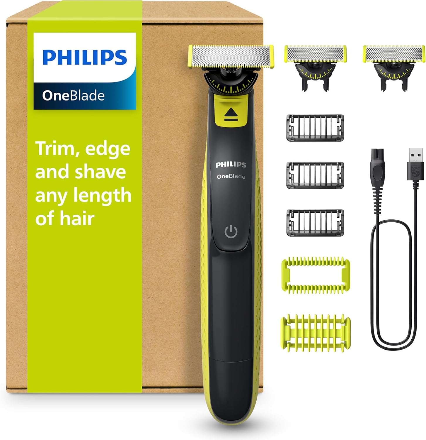 Philips OneBlade 360 Authentic Barber, Electric Facial & Body Shaver & Trimmer, 3x 360 Blades, 3x Fledgling Beard Comb (1.3.5"), 1x Body Kit, QP2824/31