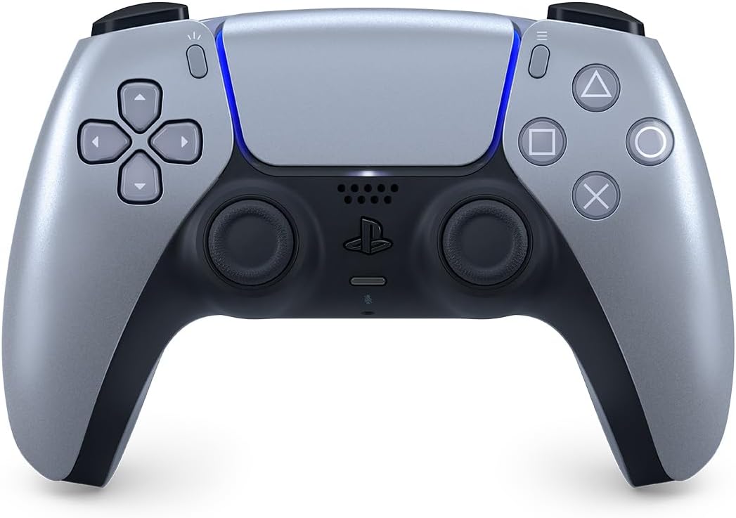 Playstation Sony, Manette 5 officielle DualSense, Sans fil, Batterie rechargeable, Bluetooth, Compatible avec PS5 et PC, Couleur : Sterling Silver