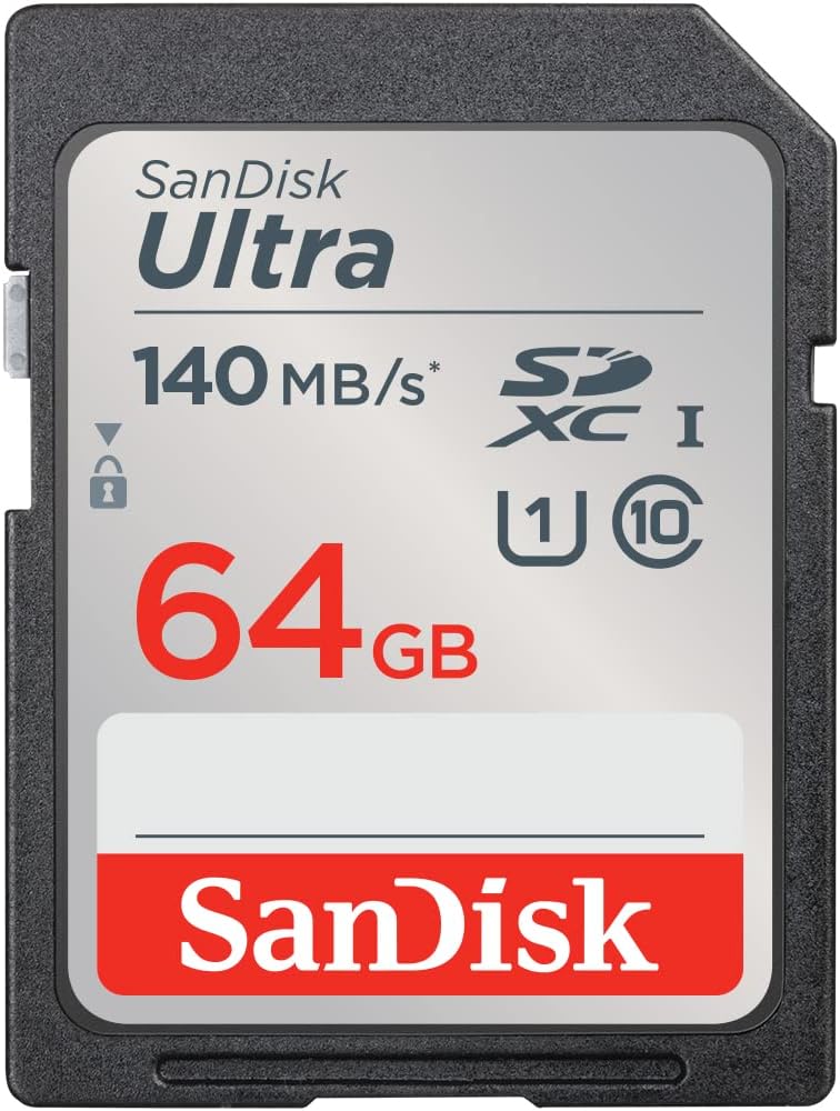 SanDisk 64 Go Ultra SDXC Carte, avec jusqu'à 140 Mo/s, homologuée A1, UHS-I carte, Classe 10, U1