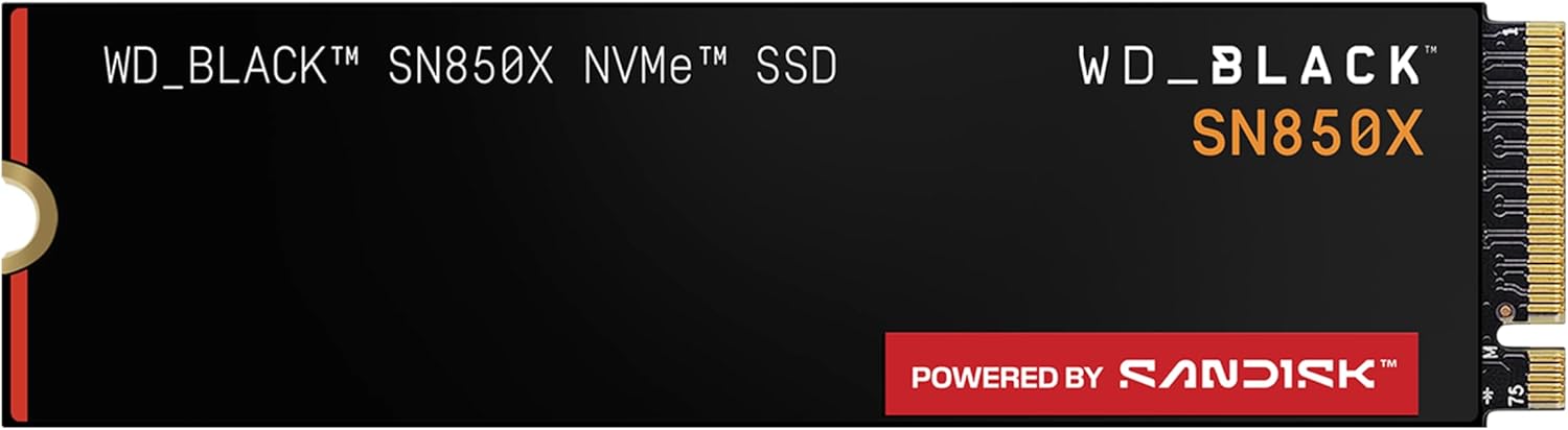 WD_BLACK SN850X 1To M.2 2280 PCIe Gen4 NVMe SSD pour le gaming jusqu'à 7300 Mo/s