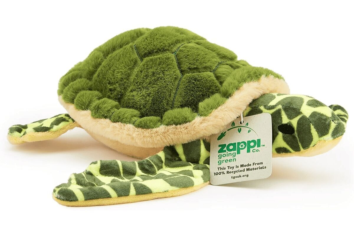 Zappi Co Peluche 100% recyclée, Tortue Marine (33cm de Large) Douce, câline, écologique Collection d'animaux pour Nouveau-né Premier Enfant